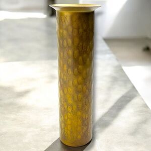 Vintage WWII Trench Art Artillery Shell Casing Brass Hammered Vase Collectible